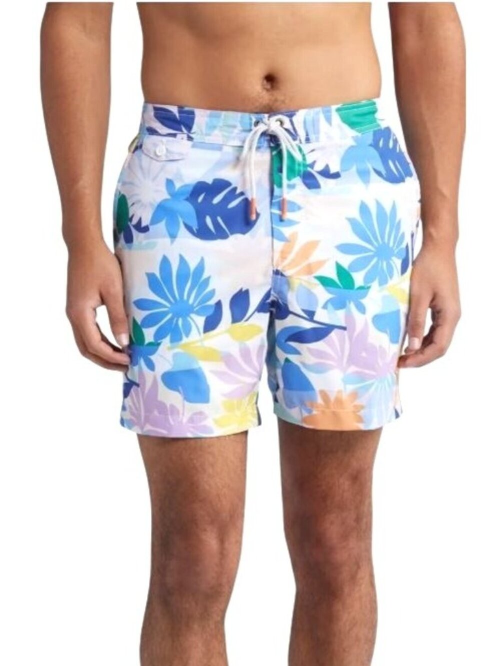 Tommy Bahama Mens Blue Tropical UPF Pockets Board Shorts Swimwear Sz 2XL Big New